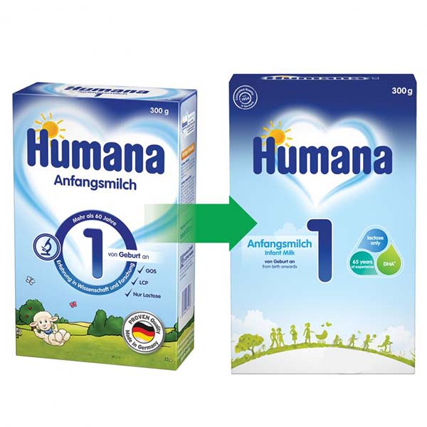 Суха молочна суміш Humana 1 із пребіотиками 300 г з 3 місяців