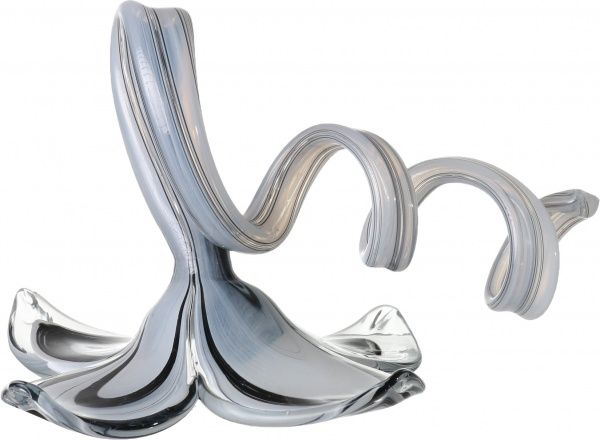 Подсвечник Fiore Spirale 4 лепестка 18 см белый с черным Antonio Tammaro