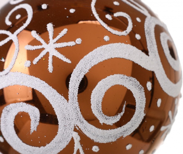 Шар новогодний орнамент d 80 мм в ассортименте .0182