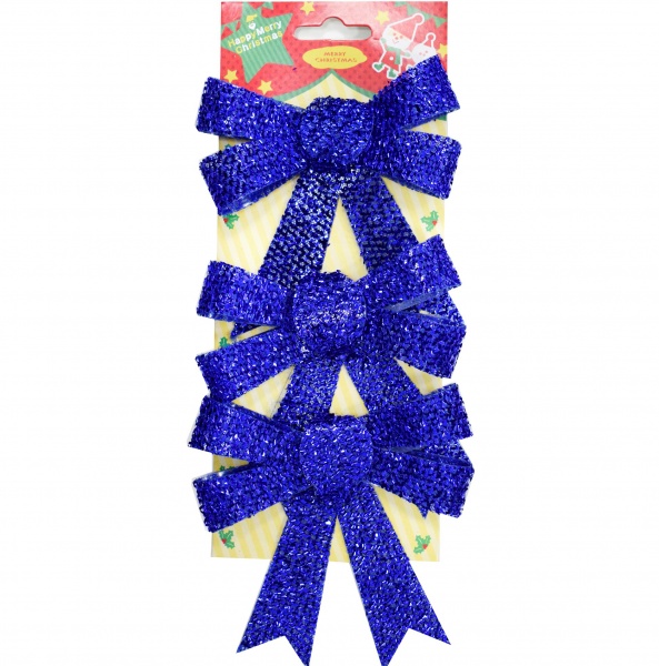 Бантики 3860211 уп.3 шт 25 см 0,1 м синій 
