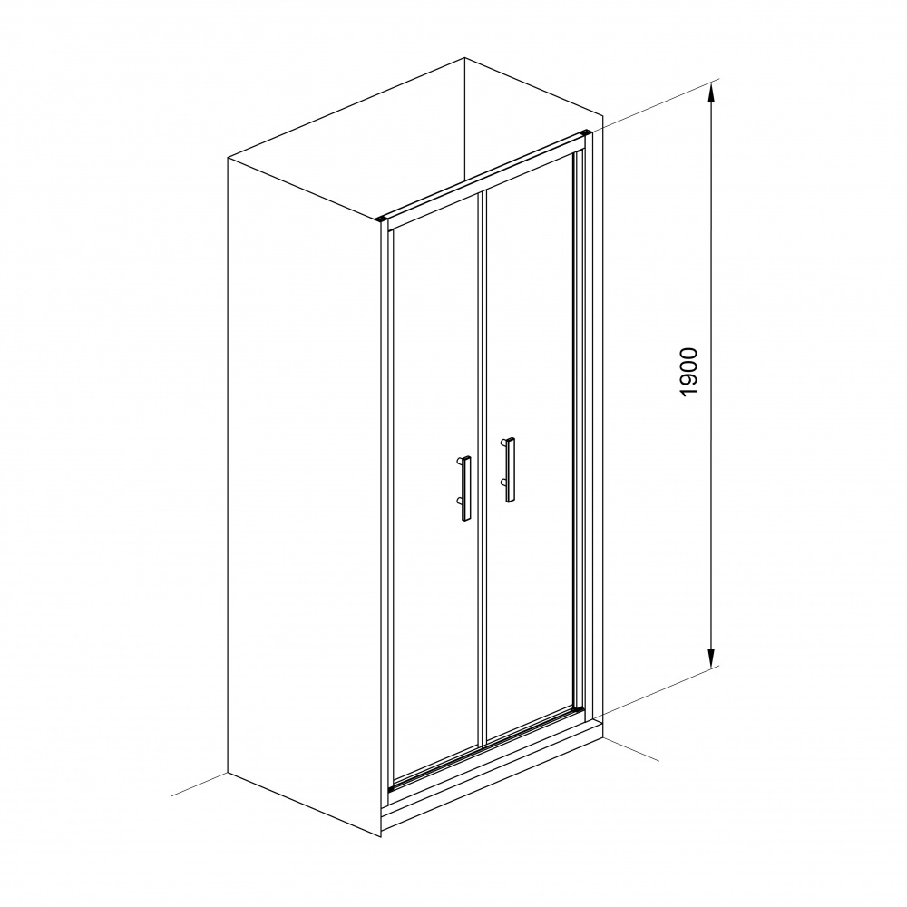 Душевые двери Koller Pool ND90GB NEON двухсекц. распашная Black 900x1900 мм стекло grape