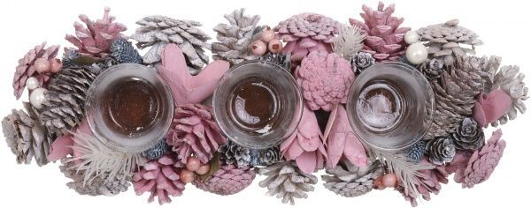 Декорація новорічна Підсвічник на 3 свічки з декором 37 см E581481A 