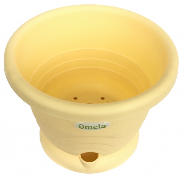 Горщик пластиковий Омела Пастель 4,5 л круглий ваніль (ТУ У 22.29-40031804-001:2021) 