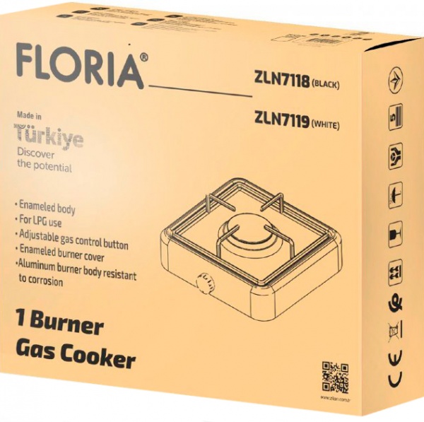 Плита газовая настольная Floria ZLN7119 1 конфорка 