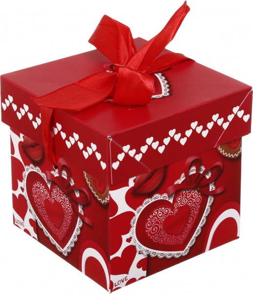 Коробка складная Цветы/сердца 10,8x10,8x10,8 см (EBXSS9850)