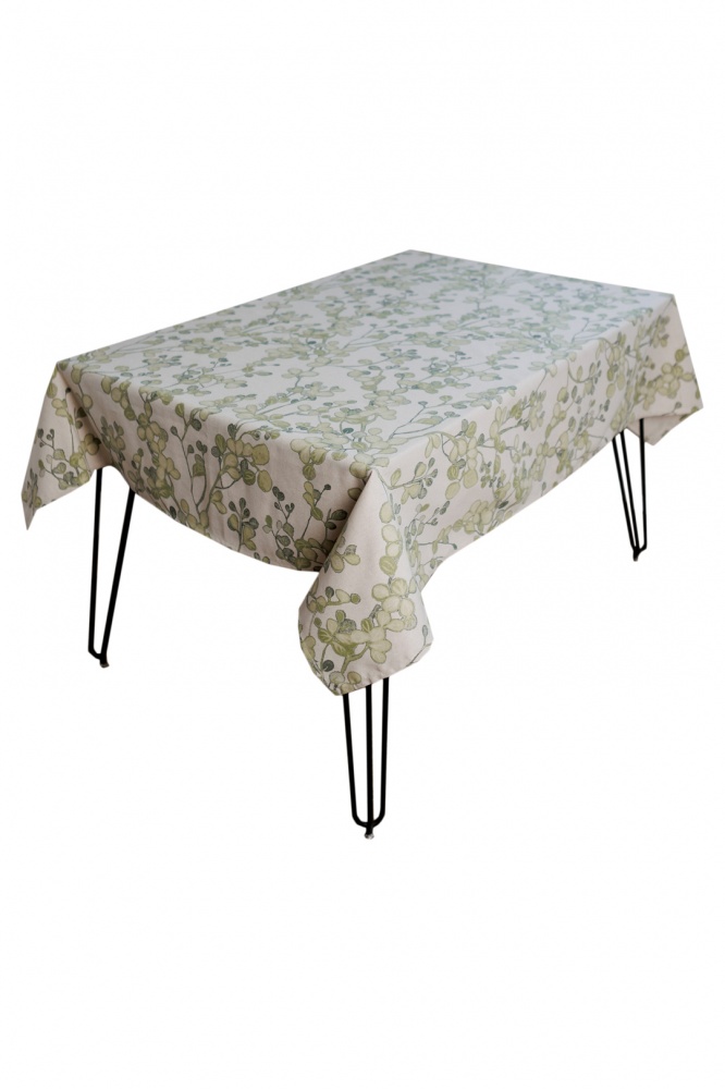 Скатертина Ботаніка прямокутна 136x180 см бежевий із малюнком La Nuit