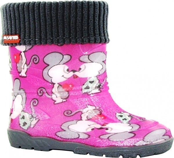 Чоботи гумові Alisa Line Мишата р.25 чорнийрожевий 