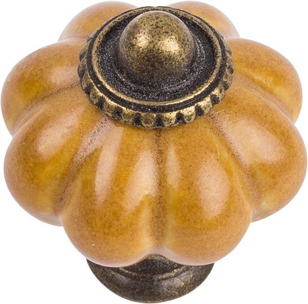 Меблева ручка 31470 антична бронза/гірчичний Ferro Fiori CR 9150.34