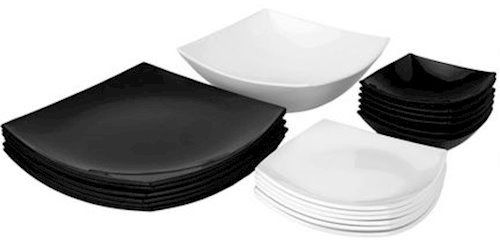 Сервиз столовый Quadrato Black/White 18+1пр Luminarc