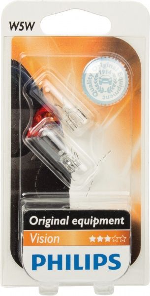 Лампа накаливания Philips Vision (12961B2) W5W-02B BAZ15D 12 В 5 Вт 2 шт