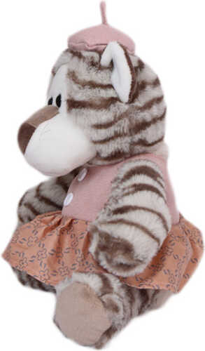 Сувенир новогодний тигрица в платье и берете 27 см 