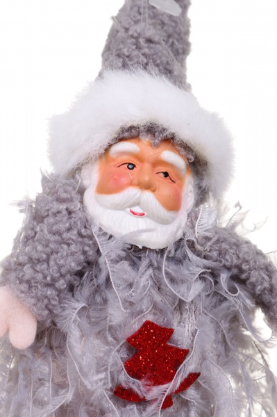 Декоративная подвеска Дед Мороз 13x6 см серый NY21120