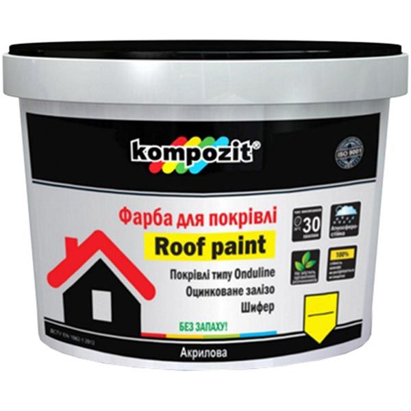 Краска Kompozit для кровли красно-коричневая 3 л