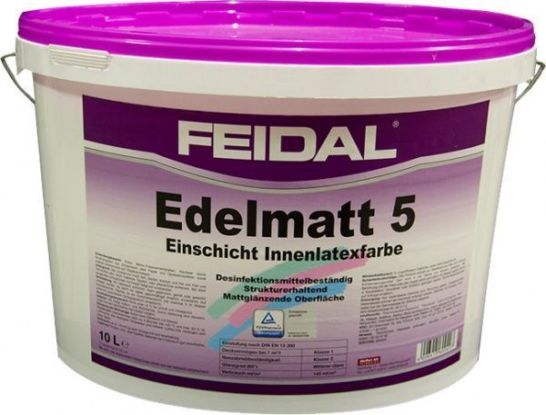 Фарба латексна Feidal Edelmatt 5 шовковистий мат білий 10л 