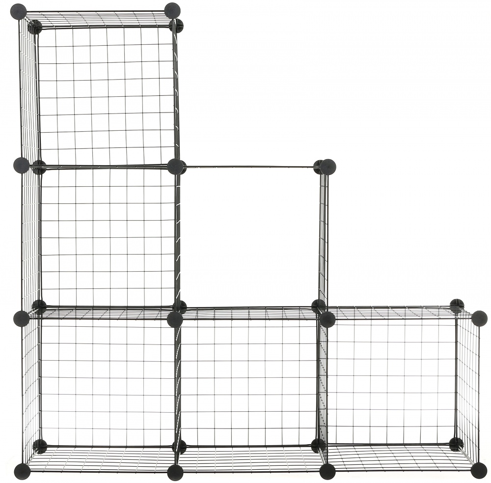 Стеллаж проволочный куб metal сubes storage 6 полки 1105х750х370 мм черный