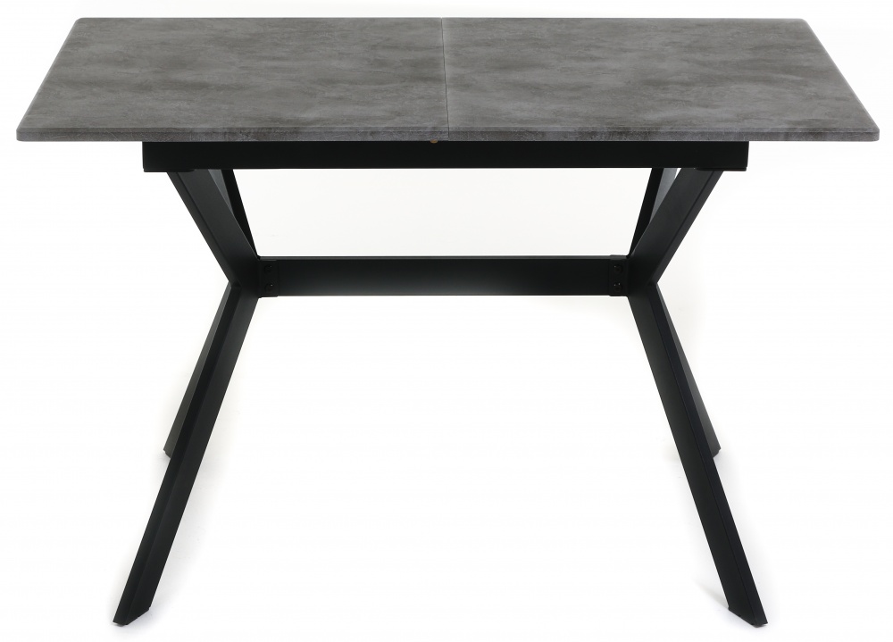 Стол обеденный Канзас 1200(1550)x730x750мм сланец темный/черный