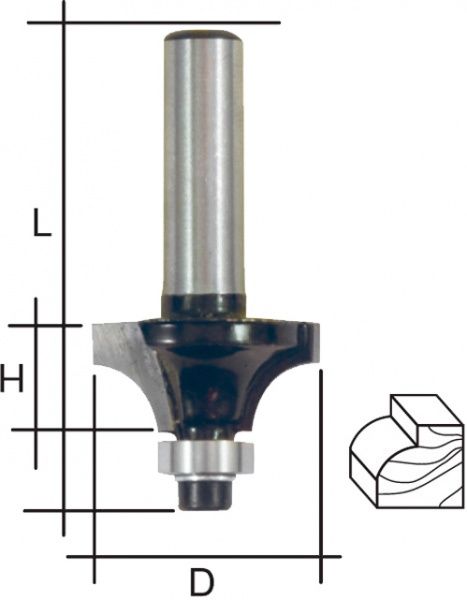 Фреза кромкова з підшипником циліндрична FIT 36672