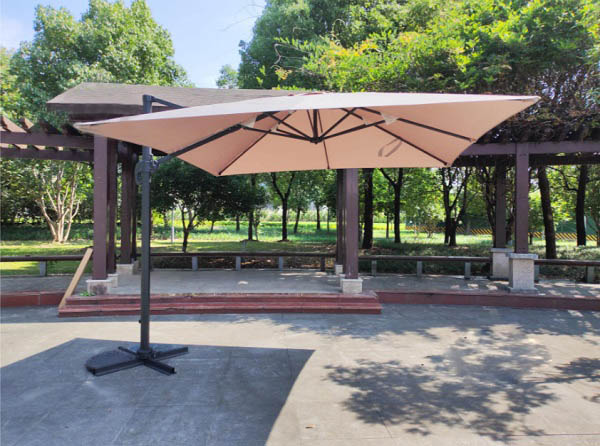 Зонт садовый консольный с наклоном AFHU-004 3x3 м бежевый