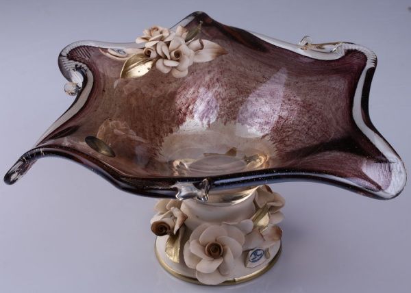 Фруктовница коричневая Punte Forato 30 см White cristal