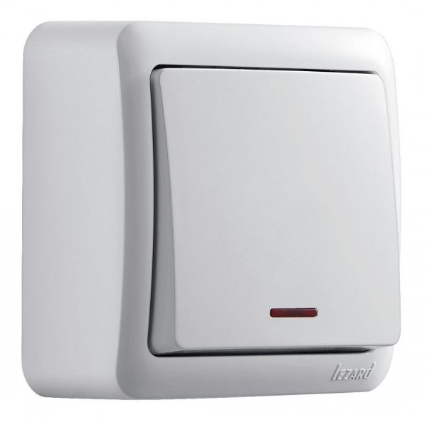 Выключатель одноклавишный Lezard Viola с подсветкой 16 А 250В белый 751-0200-111