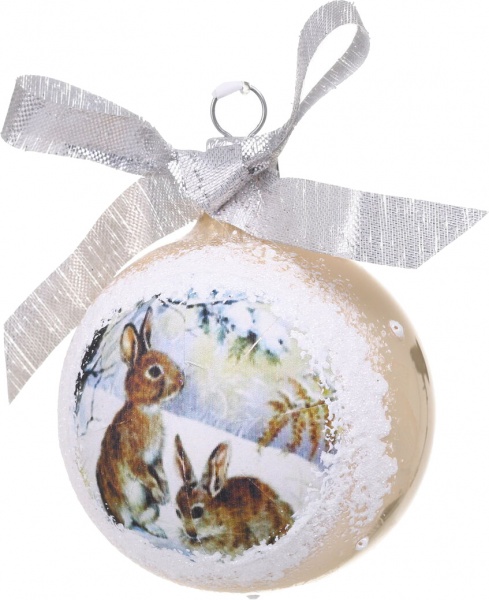 Шар новогодний символ года декупаж d 60 мм в ассортименте