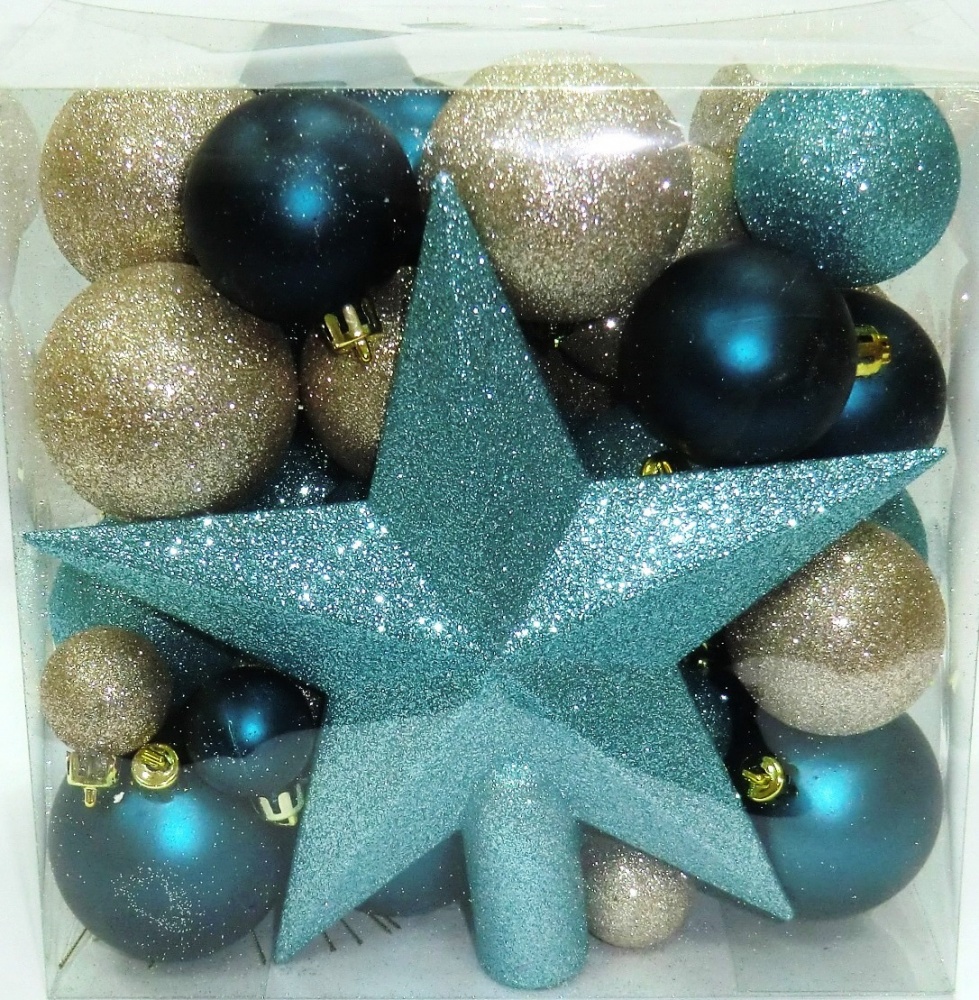 Набір новорічних прикрас ASCENDENT COLLECTION NEW 21174/21175 в асортименті d 50 мм 50 шт./уп.