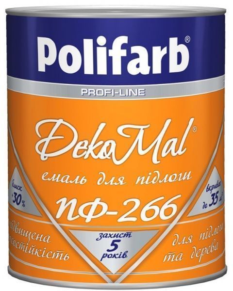Емаль Polifarb алкідна DekoMal ПФ-266 червоно-коричневий глянець 0.9кг