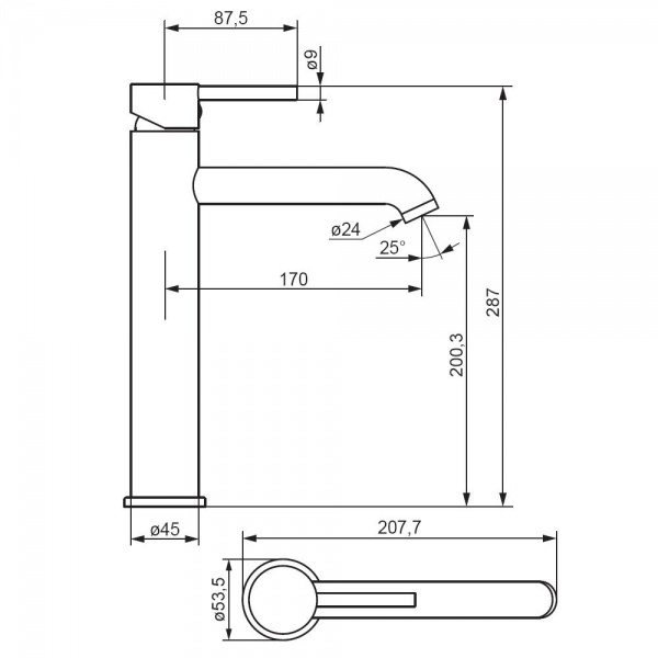 Змішувач для умивальника Damixa Scandinavian Pure 360250000