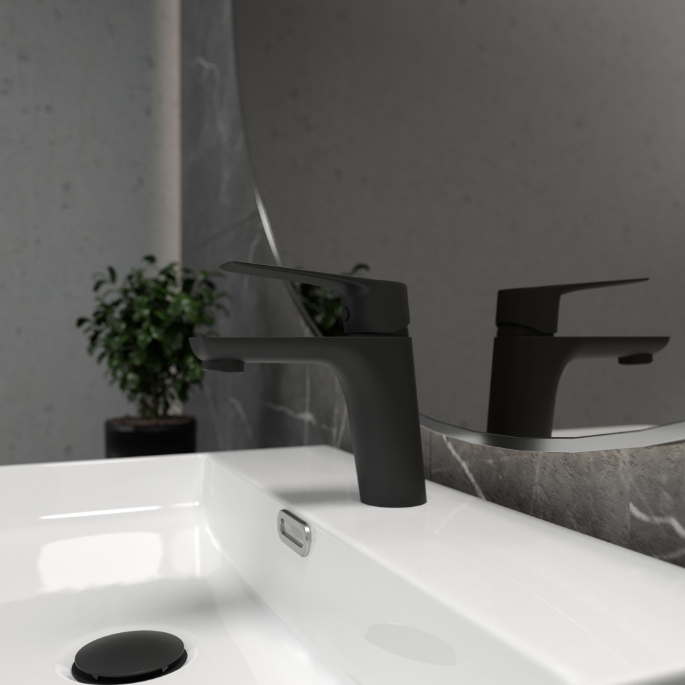 Смеситель для умывальника Koller Pool Kvadro Start, чорний матовий (1136330605)