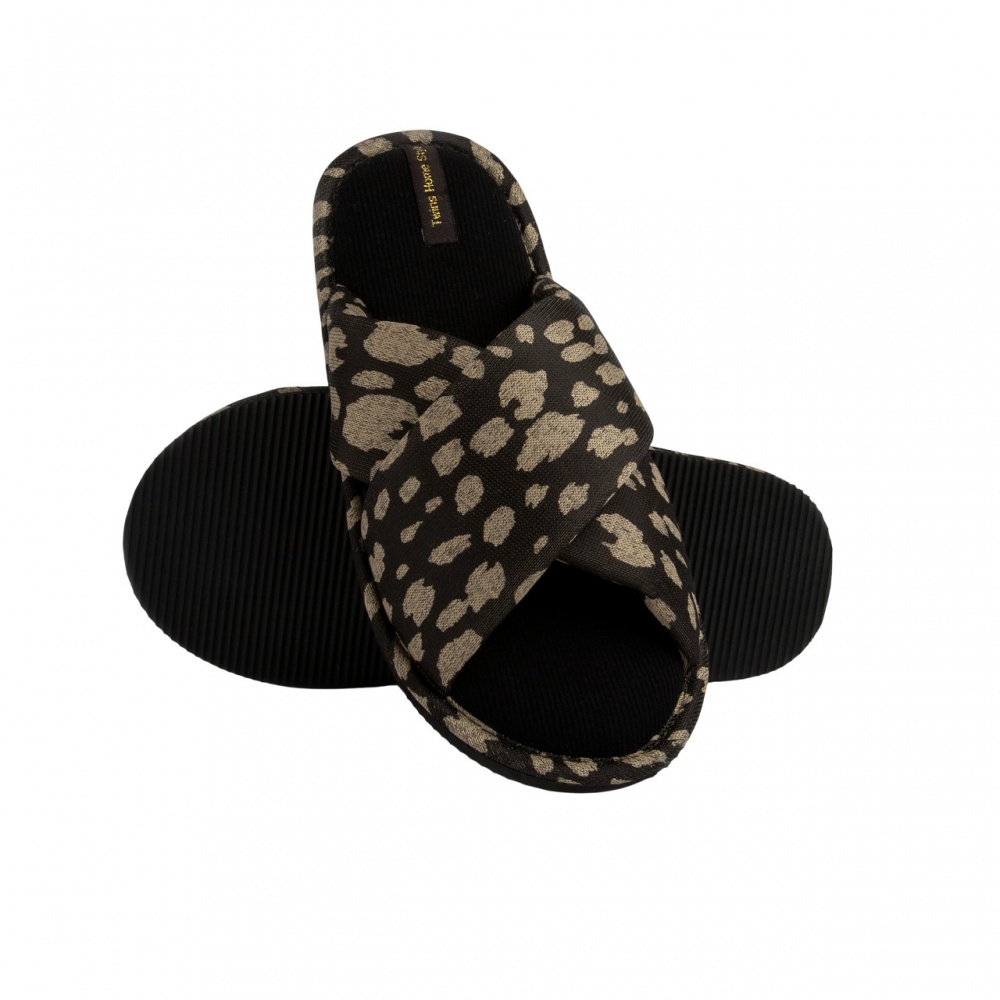 Тапки домашние Twins HS-VL перекрест энимал 11547 р.36/37 черный