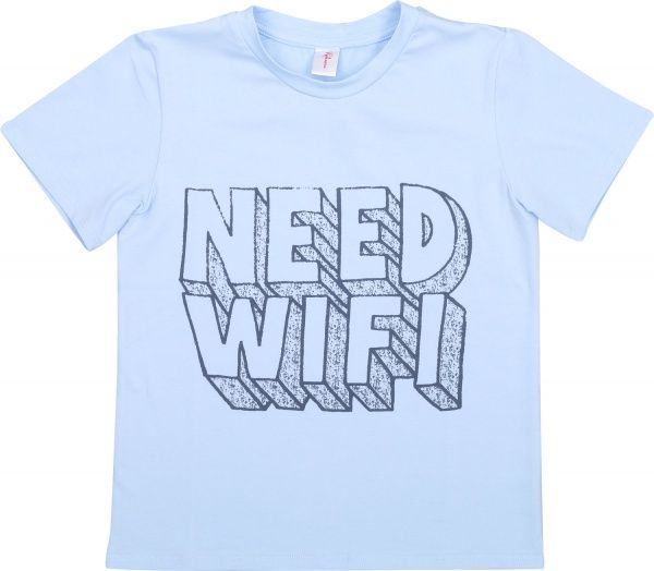 Футболка дитяча Roksana Need Wifi №01/16911 р.134 світло-блакитний 