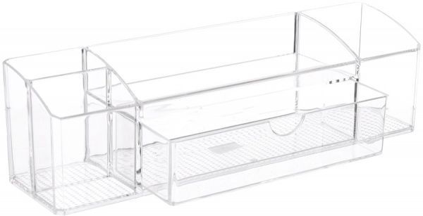 Органайзер настольный с 1 ящичком 30.5x7.5x8.5 см прозрачный Qiaofeng SF-1504