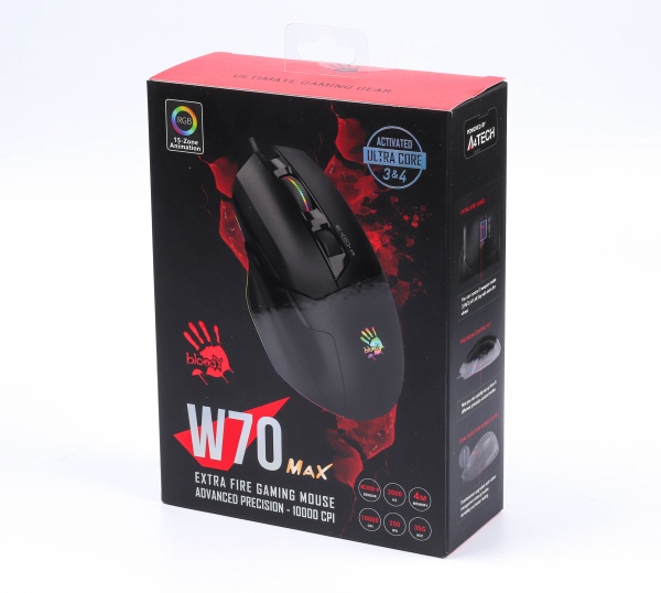 Мышка A4Tech W70 Max Bloody (Stone black) Activated RGB 