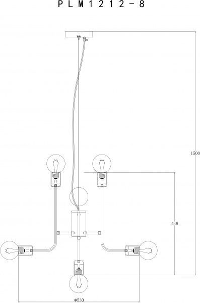 Світильник стельовий Accento lighting Valloire 8x60 Вт E27 чорний 