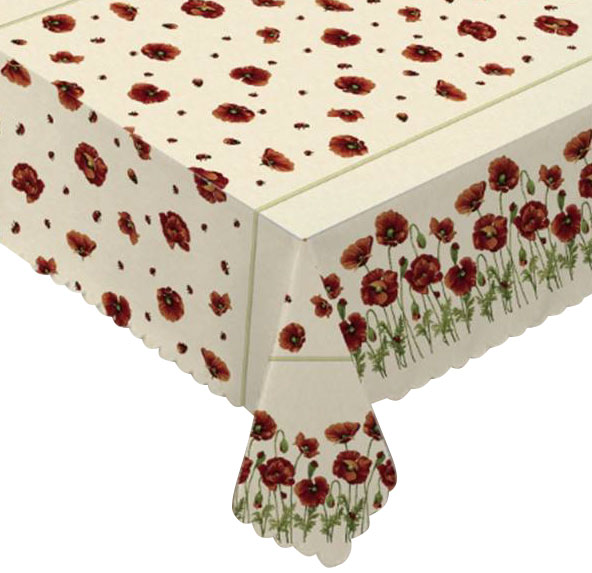 Скатертина Прованс Маки 137x180 см бежевий Dariana 
