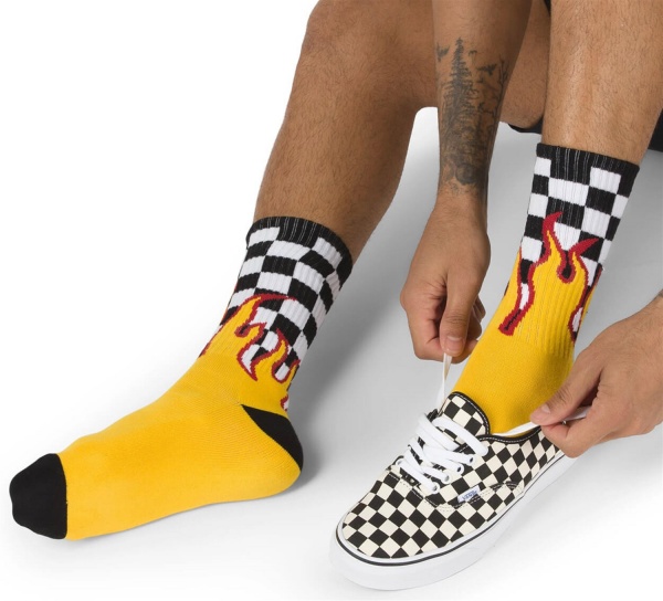 Шкарпетки Vans FLAME CHECK CREW VN0A4TQIZIA1 р.OS жовтий