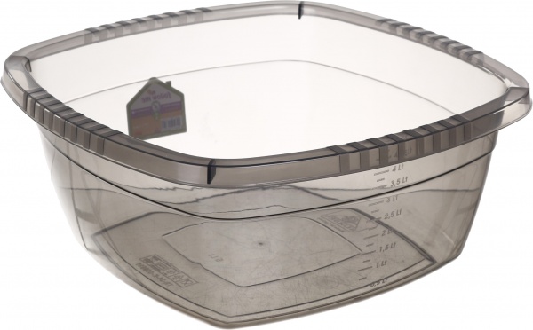 Миска квадратна напівпрозора сіра 5 л Follow Me