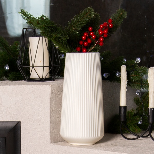 Ваза пластикова MVM DH-FLOWERS-03 WHITE 30 см 