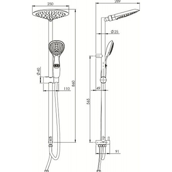 Душевая система Rubineta Aneta 624134