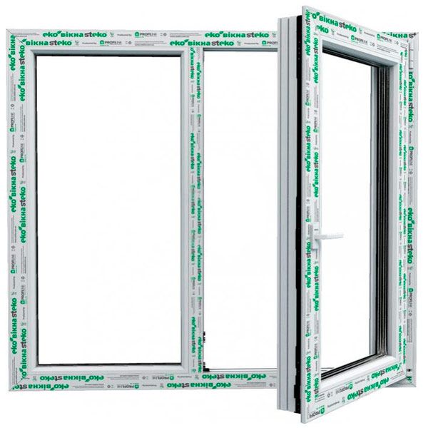 Вікно поворотно-відкидне Steko S300 58 1200x1400 мм праве