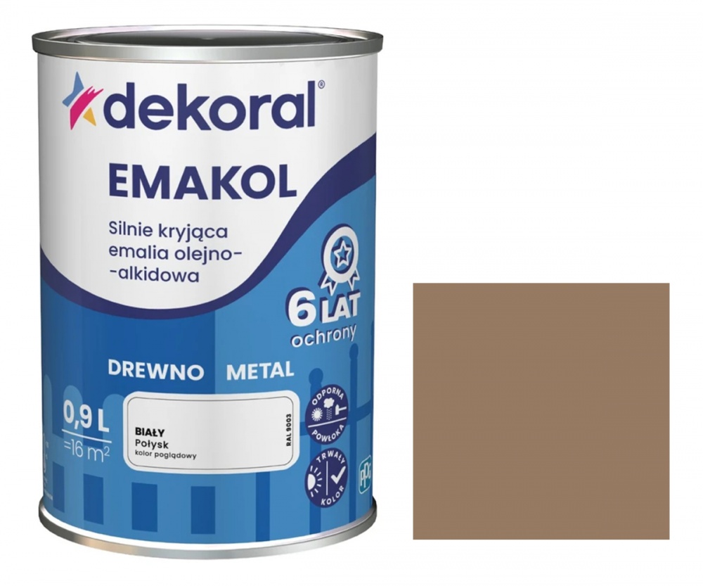Емаль алкідна Dekoral Емаколь світла кава глянець 0,9л