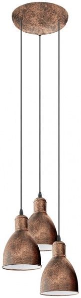 Підвіс Eglo Priddy 1 3x60 Вт E27 антична мідь 49493 