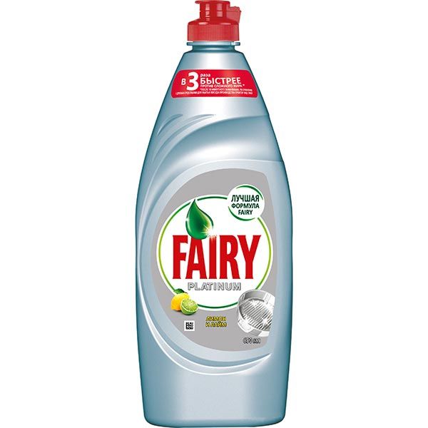 Средство для ручного мытья посуды Fairy Platinum Лимон и Лайм 0,65л