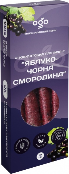 Пастила ТМ ОГО Яблуко-чорна смородина 30г — фото 1