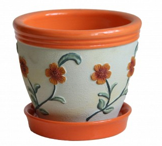 Горшок керамический Ориана-Запорожкерамика Вьетнамский набор №304 круглый белый (110-3-042) 