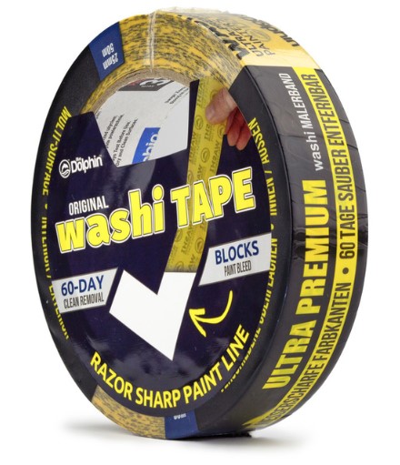 Лента малярная Blue Dolphin WASHI -XF7 ULTRA PREMIUM Премиум класс 25 мм x 50 м