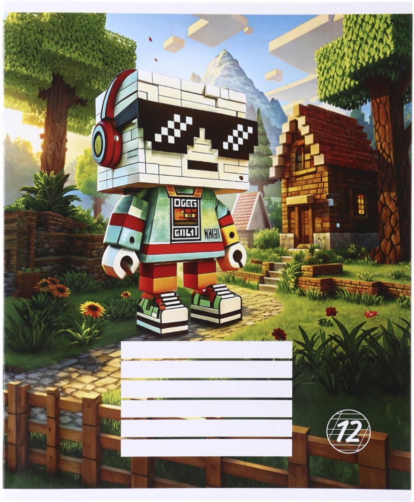 Тетрадь школьная Pixel_25 12 листов коса линия Nota Bene