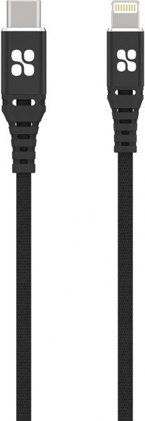 Кабель Promate Lightning - USB Type-C 1,2 м чорний 