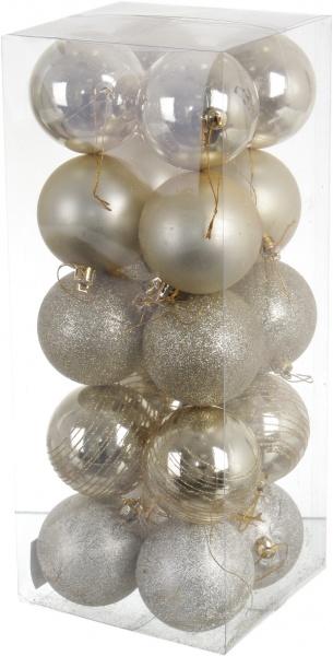 Набір ялинкових куль Мороз в асортименті (EPI-N3-4086AK) d 70 мм 20 шт./уп.