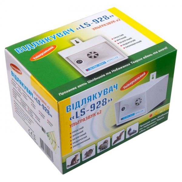 Ультразвуковий відлякувач Leaven від собак, котів, птахів, гризунів LS-928 універсальний